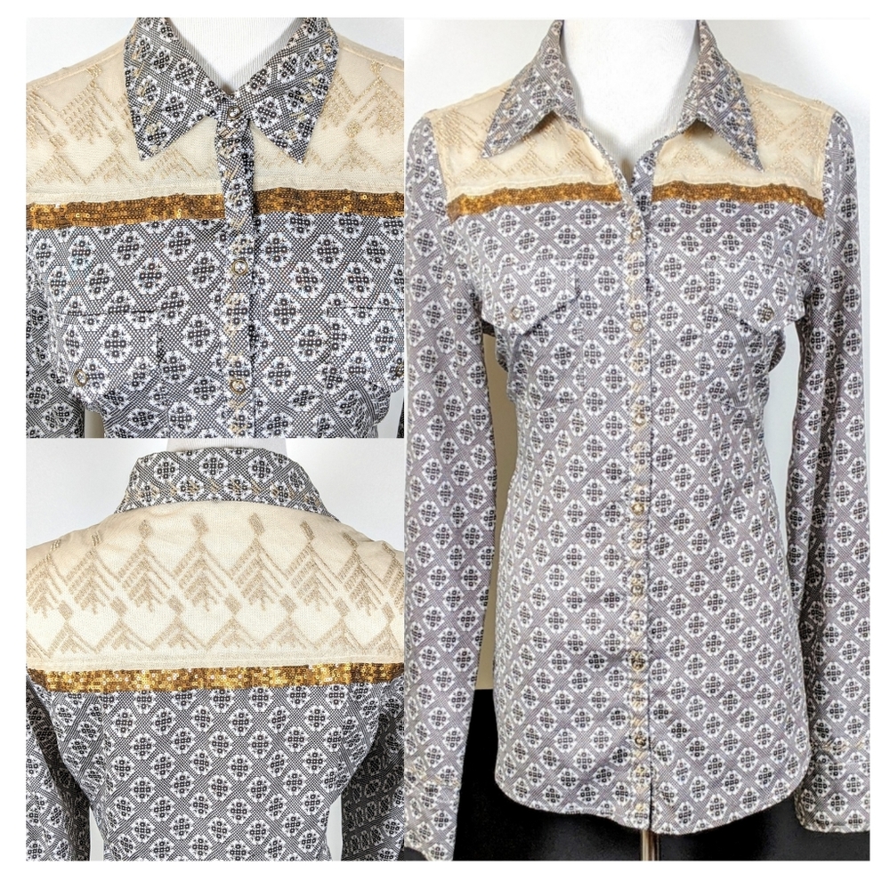 BKE Boutique Western Button Down Long Sleeve